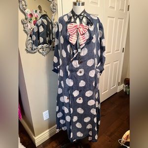 Magnolia Pearl Full Length Polka Dot linen jacket
